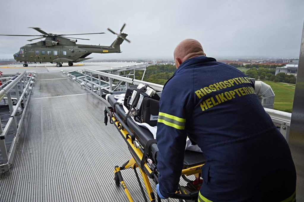 Helikopter på Rigshospitalet