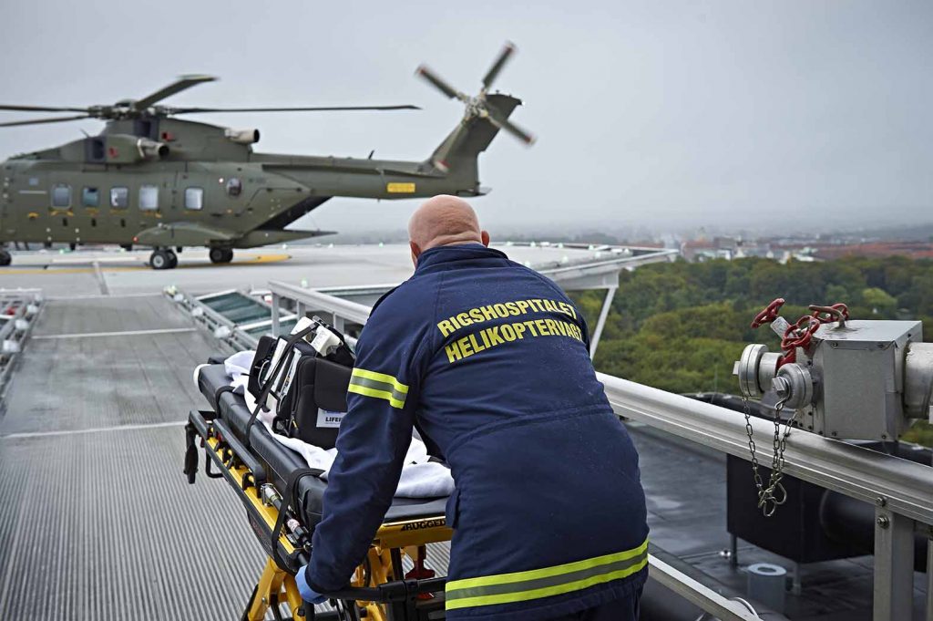 Helikopter på Rigshospitalet