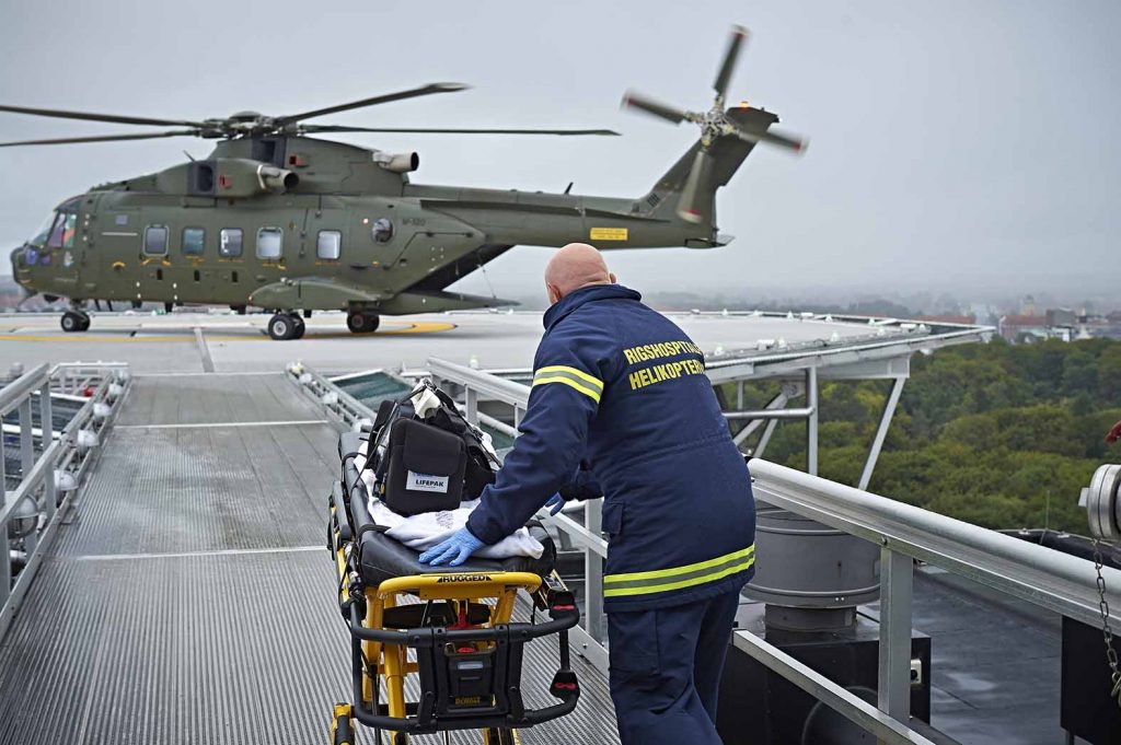 Helikopter på Rigshospitalet