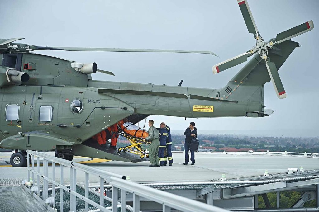 Helikopter på Rigshospitalet