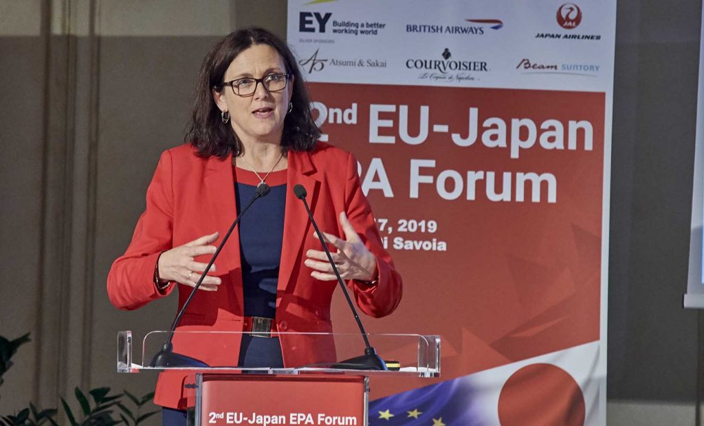 Cecilia Malmström EU kommisær i Milano EU Japan