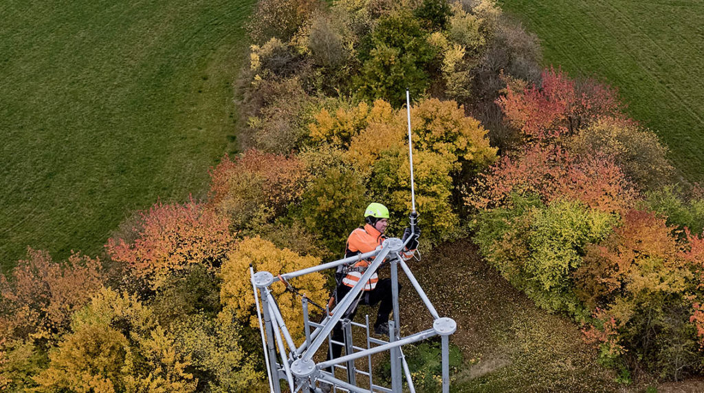 Dronefoto antennemast dronefoto